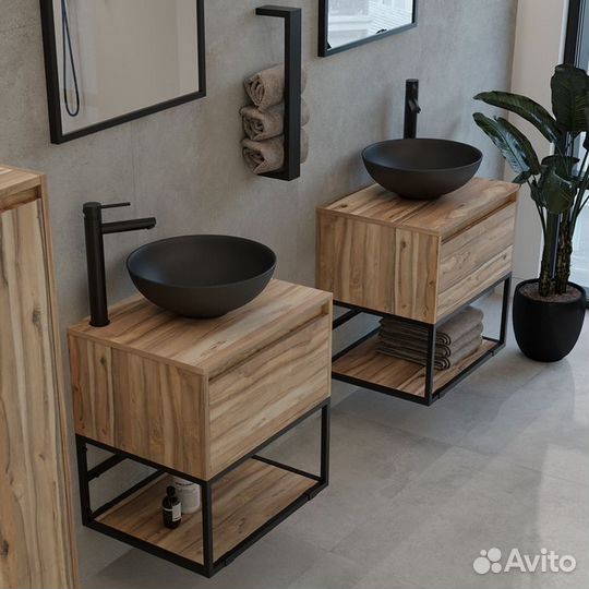 Тумба в ванную, тумба под раковину, мебель лофт