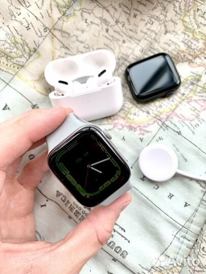 Apple watch 7 45mm + Airpods Pro/3/2 + гарантия