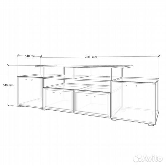 Тв-тумба Твист 8-951d ясень шимо темный под тв тел