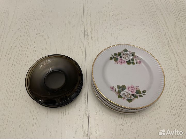 Тарелки фарфор 6 шт и блюдца luminarc 6 шт