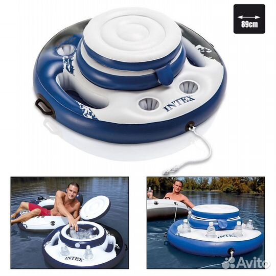 Плавающий бар контейнер - холодильник 89 см, Intex