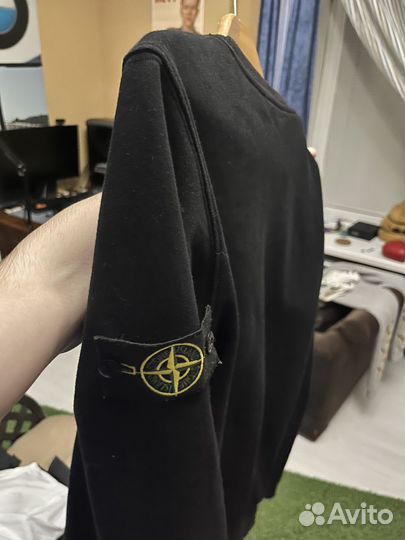Stone island лонгслив черный