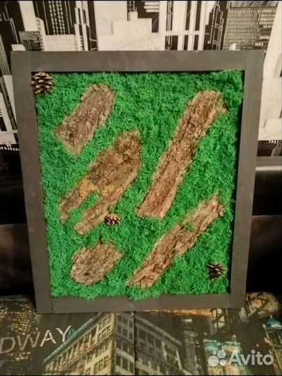 Картина со мхом для интерьера
