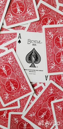 Карты «Seconds» Bicycle U.S.A. красные, раритет