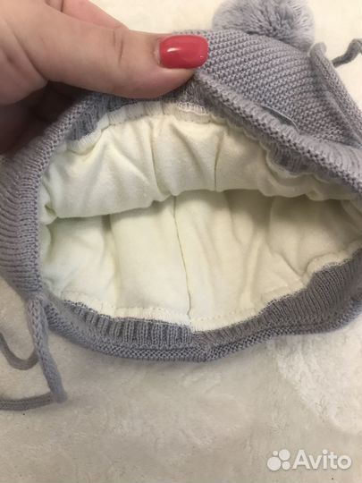 Шапочка утеплённая 0-3м новая