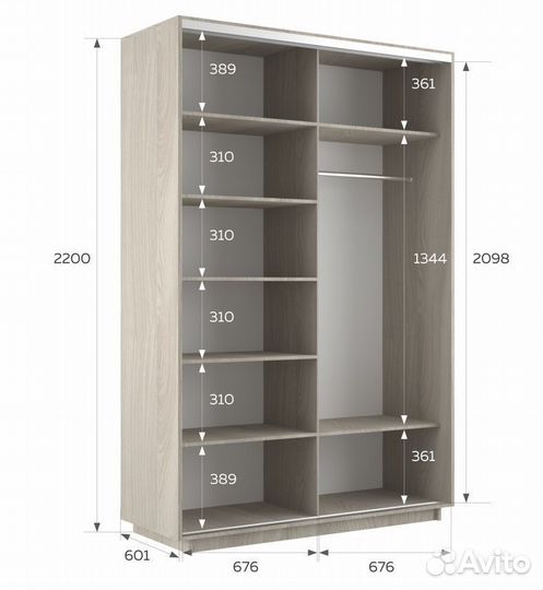 Шкаф-купе Версаль 140-220-60, шимо свет.,зерк+лдсп