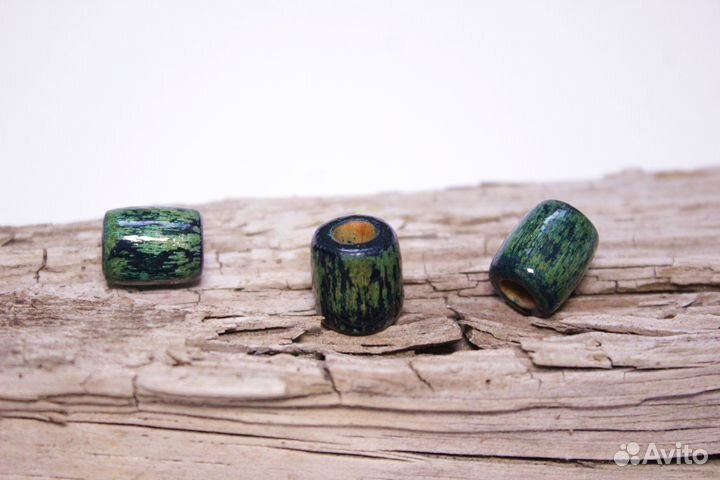 Бусины для дредов, из дерева, ручной работы