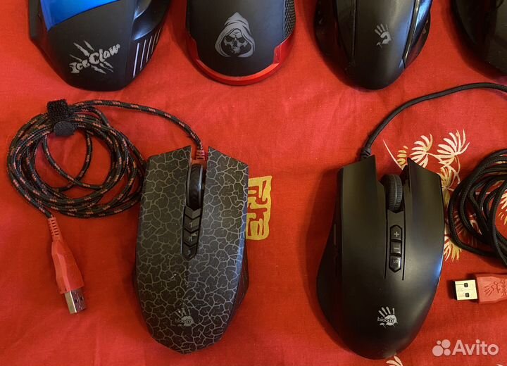 Наушники, мышки, коврик, клавиатура