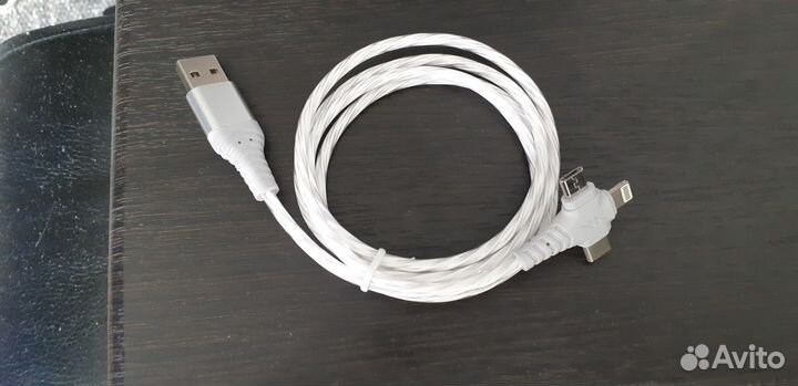 Магнитн кабель светящийся, кабель 3в1