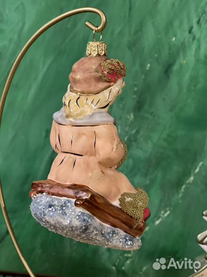 Елочные игрушки стекло irena, девочка на санях