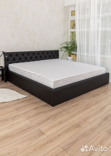 Кровать с матрасом 200х200 Барселона черная
