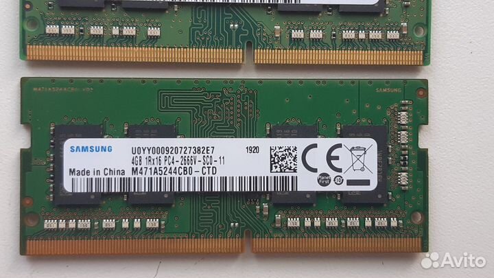 Samsung DDR4 PC4-2666 SO-dimm 8+4gb(12gb)