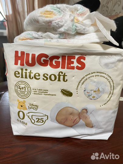 Подгузники huggies elite soft 0