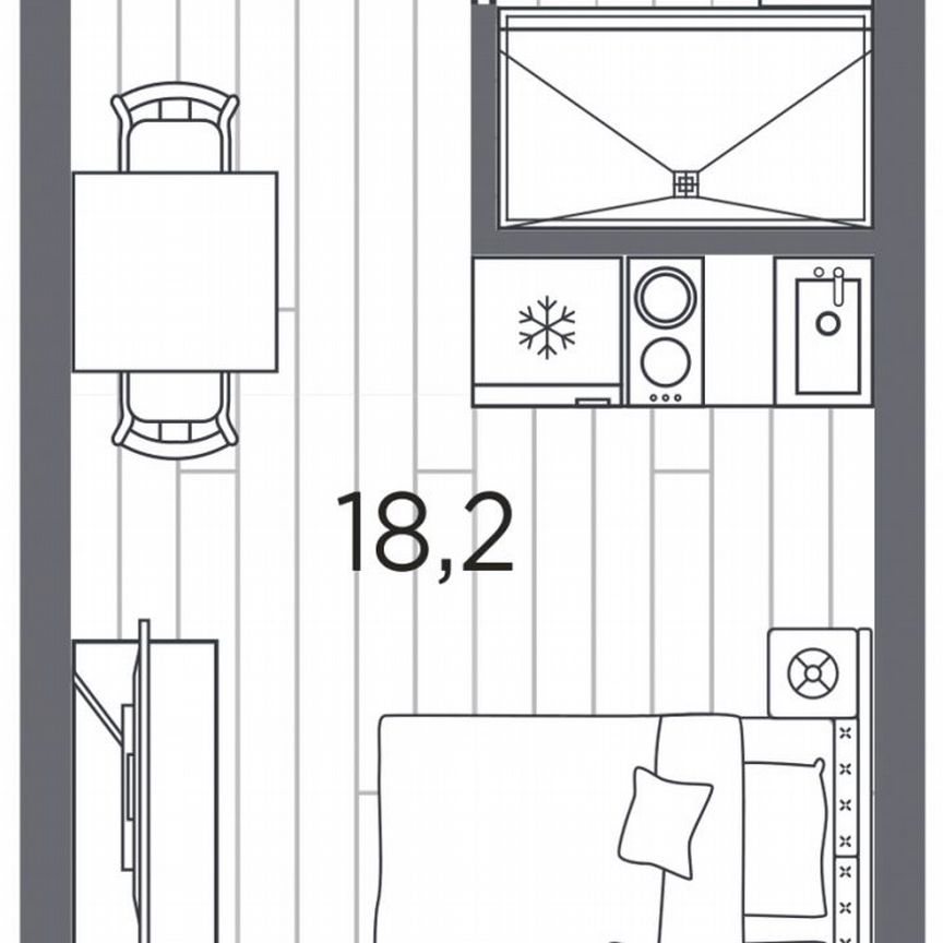 Апартаменты-студия, 22 м², 3/13 эт.