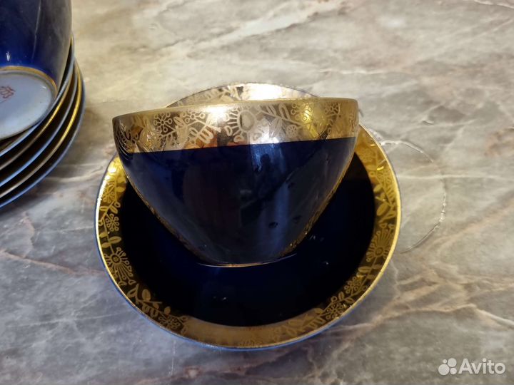 Набор СССР из 6 блюдец и 6 чашек