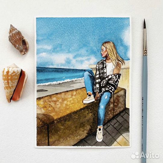 Акварельные открытки по фото