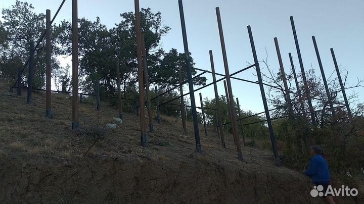 Винтовые сваи, геошурупы с установкой