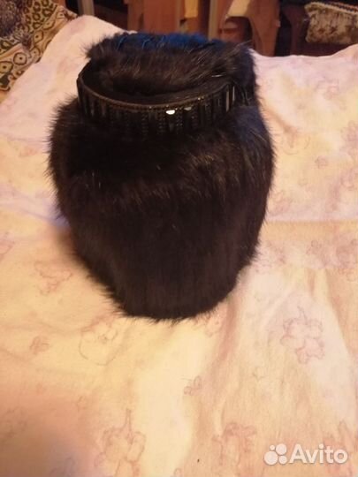 Шапка норковая вязаная