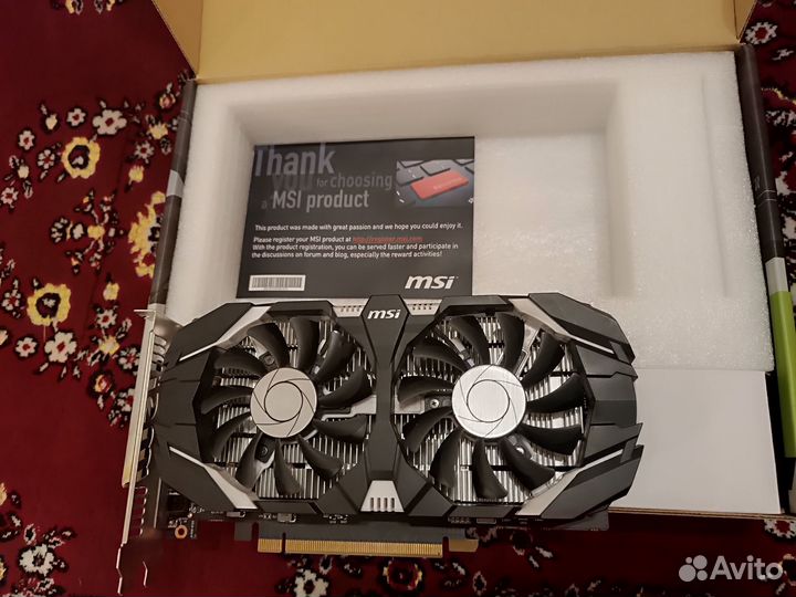 Видеокарта MSI GeForce GTX 1050 Ti 4GT OC