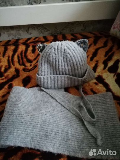 Шапка и снуд для девочки зима