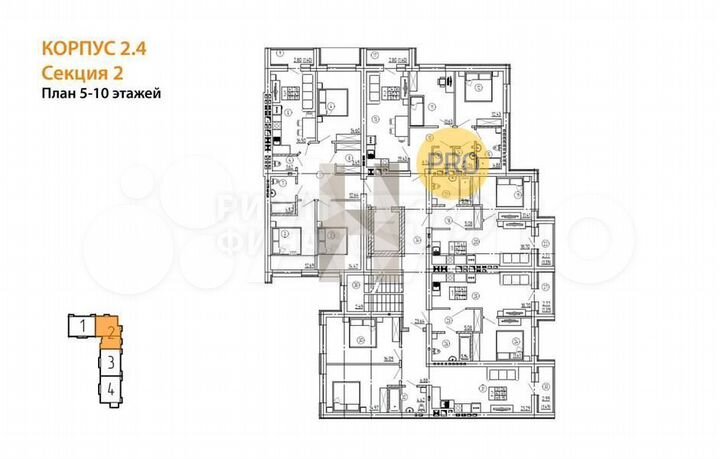 2-к. квартира, 60,7 м², 9/10 эт.