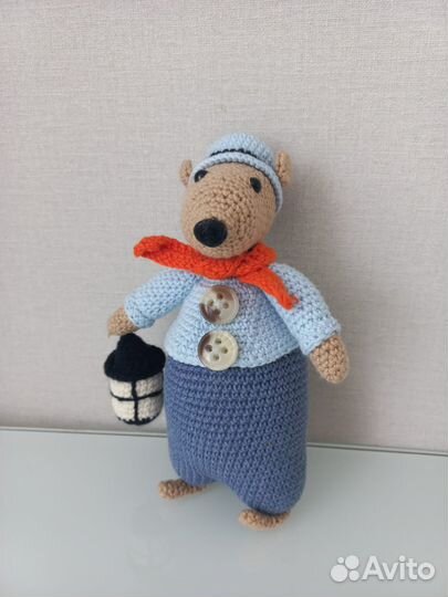 Новая вязаная мягкая игрушка мышка мышонок