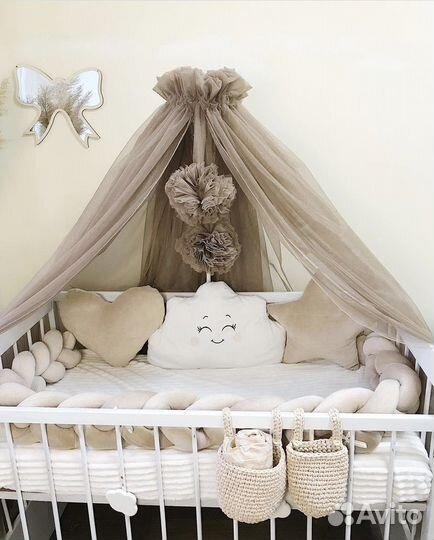 Балдахин в кроватку, бортик коса