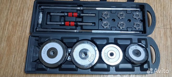 Гантели разборные и гриф с блинами спортинвентарь