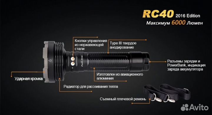 Фонарь Fenix RC40 Cree XM-L2 U2 LED(Витрин. Образ)