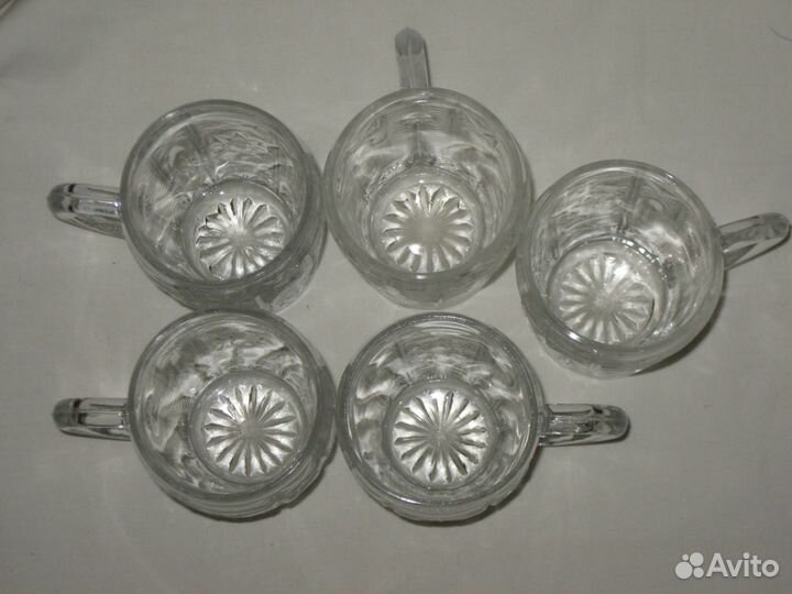 Кружечки. 5 штук. Стекло. СССР