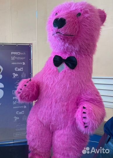 Ростовая кукла Костюм аниматора Розовый медведь