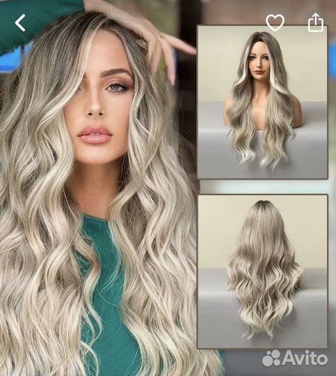 Парик длинный блонд (60см)