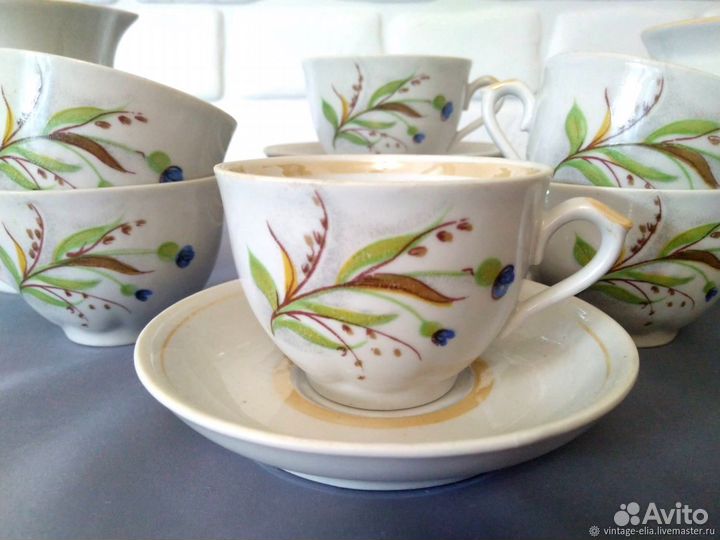 Кофейный сервиз СССР Фарфоровый сервиз Посуда СССР