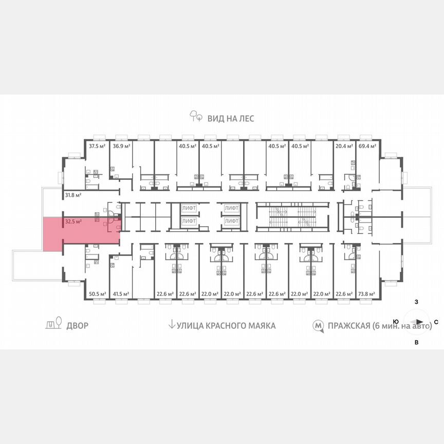 Квартира-студия, 32,5 м², 2/23 эт.