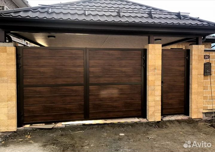 Распашные ворота под ключ фирм Alutech установка