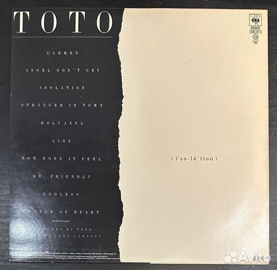 Toto – Isolation (Голландия 1984г.)