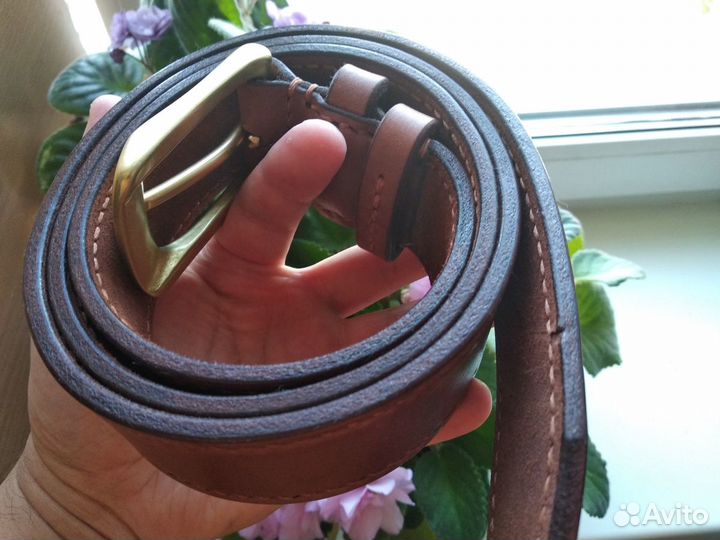 Ремень мужской из натурального чепрака. Ручная раб