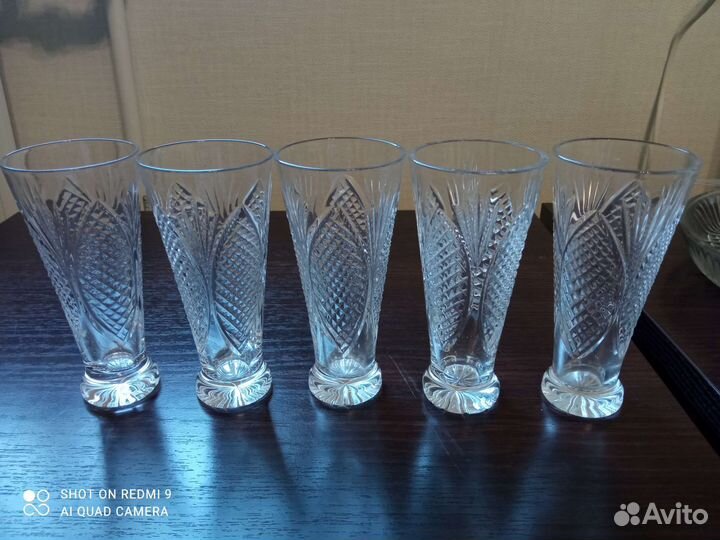 Фужеры, стаканы хрустальные
