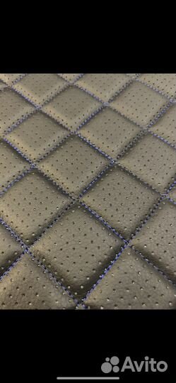 Лада Гранта модельные чехлы экокожа ромб/белая.ст