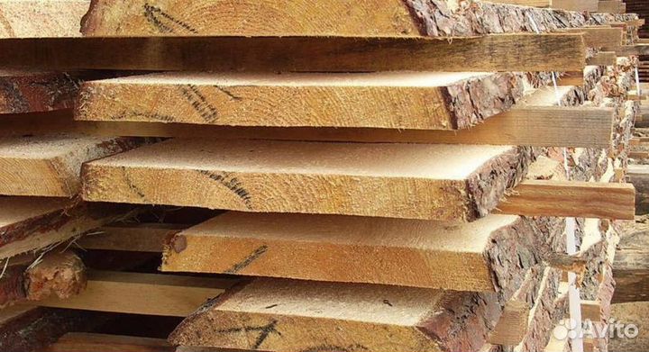Доска необрезная. Сосна/ель. От производителя