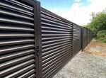 Забор жалюзи под ключ серый графит ral 7024