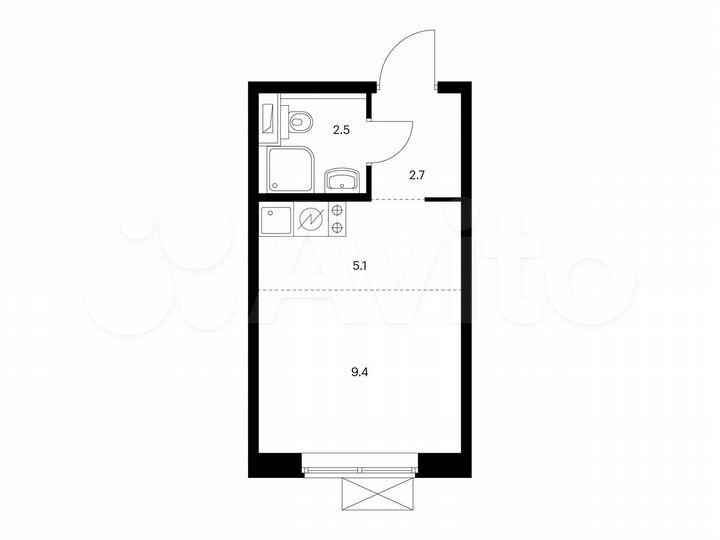 Квартира-студия, 19,7 м², 14/17 эт.