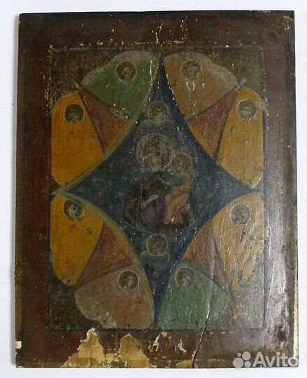 Икона. Неопалимая Купина. Конец 19 века. Живопись