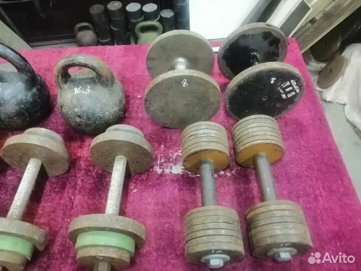 Гантели, гири, спорт инвентарь
