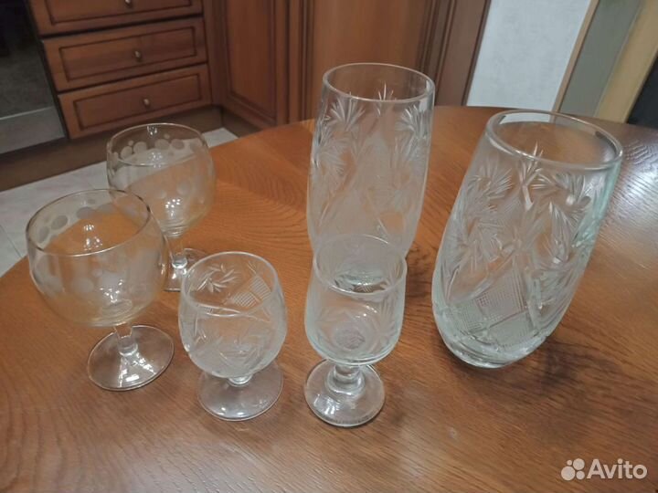 Бокалы рюмки СССР молочник