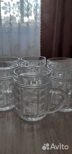 Стаканы, ваза хрустальные. СССР. Нов