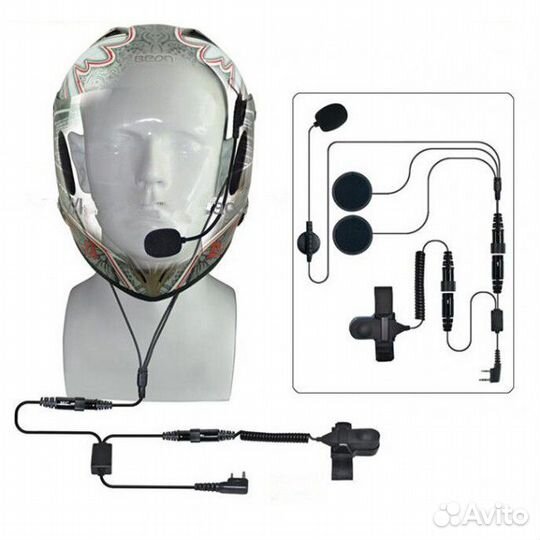 Гарнитура для рации NEW с динамиком под шлем