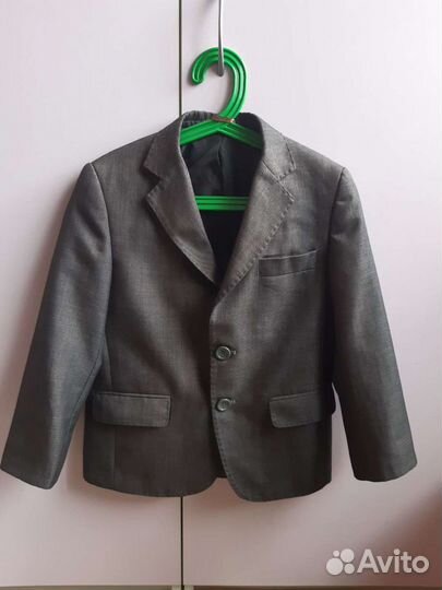 Пиджак школьный 128 серого цвета