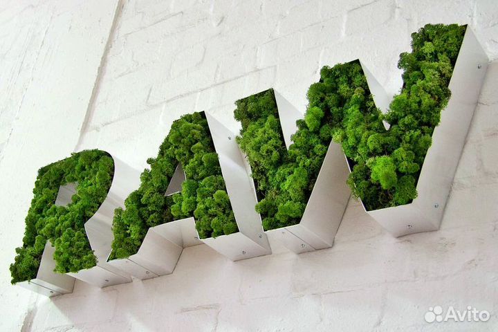 Логотип из мха 70 см