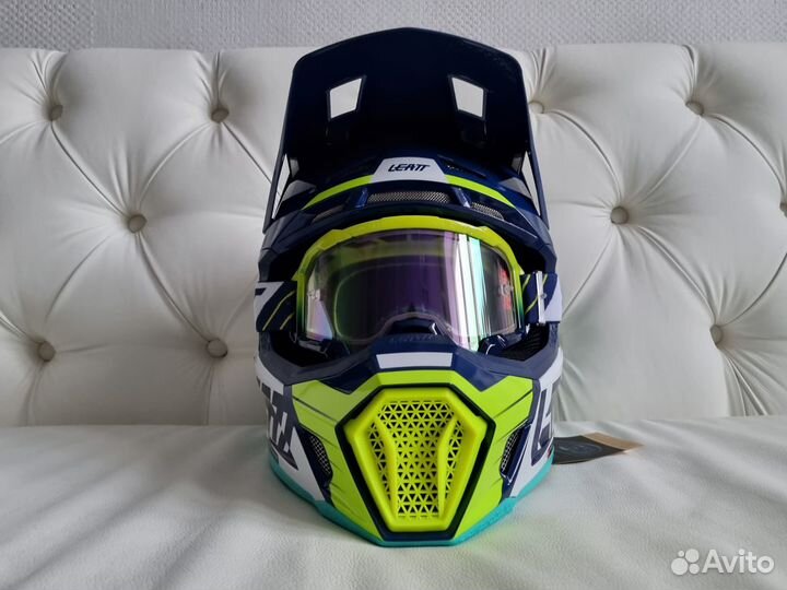 Leatt Moto 7.5 V23 Helmet Kit Blue Шлем с очками